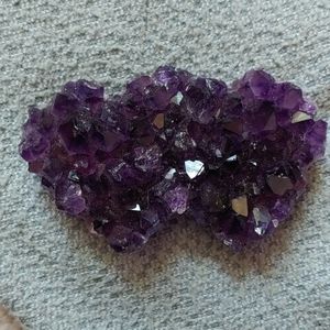 Double Dark Amethyst Heart Cluster